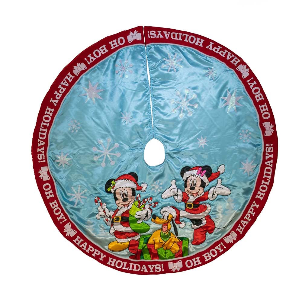 Kurt Adler 48-Inch Mickey and Minnie Print Satin Tree Skirt